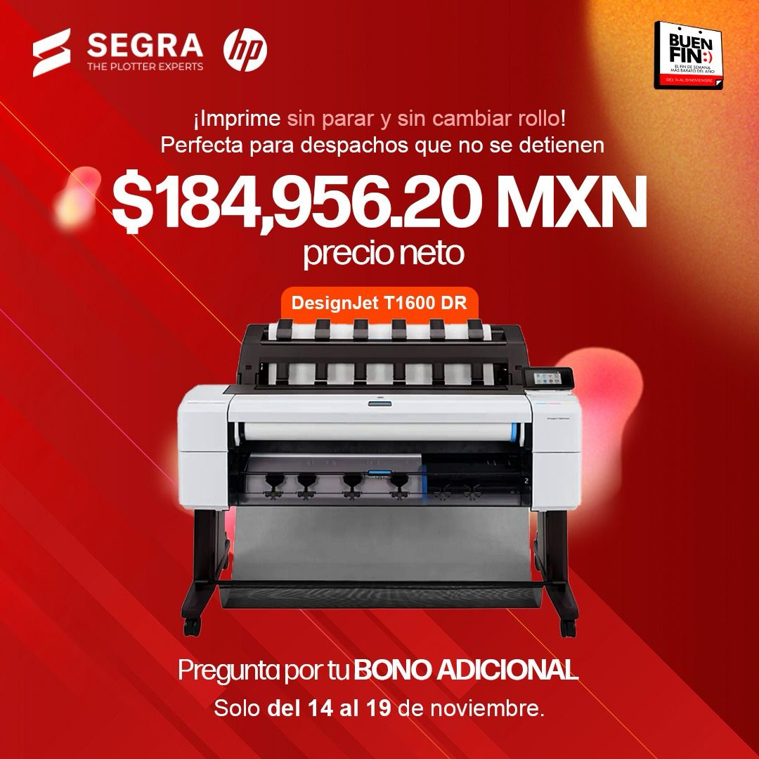 Impresora HP DesignJet T1600dr PostScript de 36"