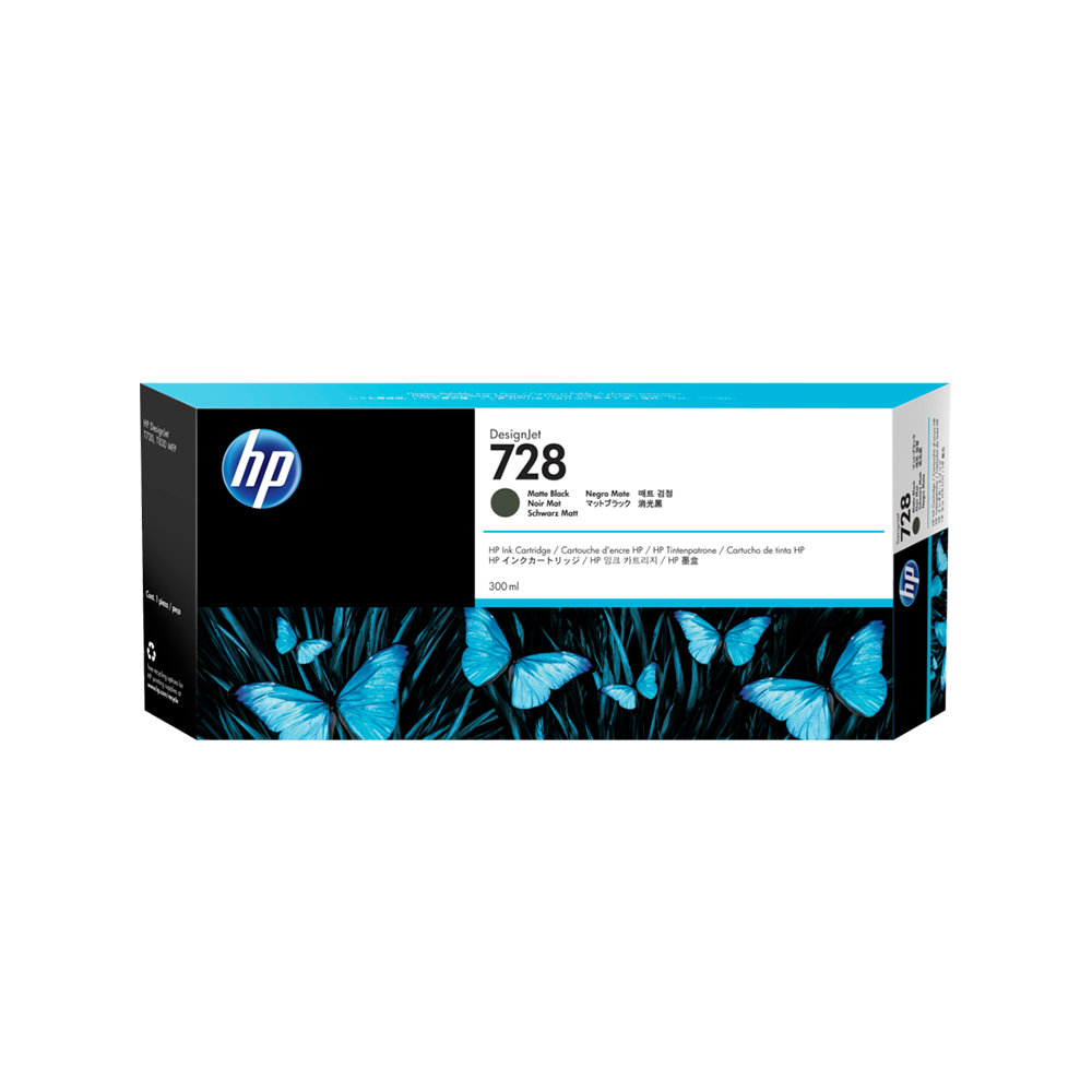 Cartucho de tinta HP DesignJet 728 negro mate de 300 ml
