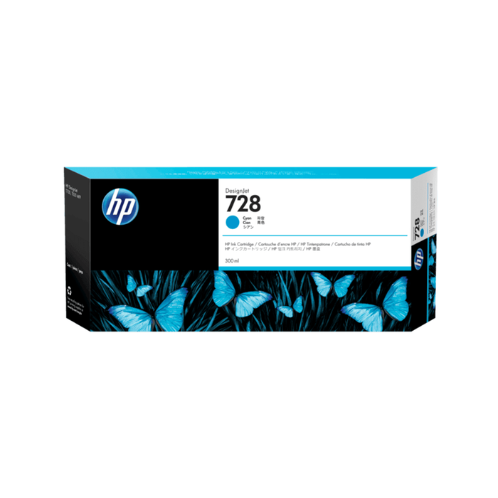 Cartucho de tinta HP DesignJet 728 cian de 300 ml